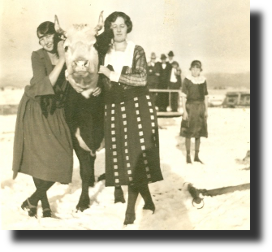 historic image of Women with Steer